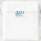 Blauwe Vis en Koraal Monogram Sticker (Tas)