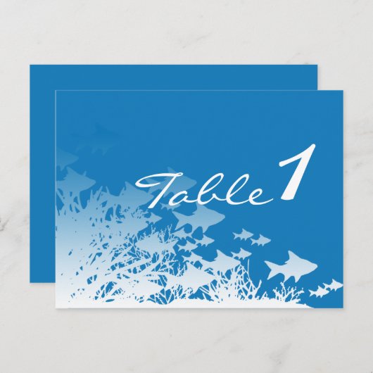 Blauwe Vis en Koraal Tafelnummer (Voorkant / Achterkant)