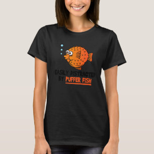 Blauwe vis gemakkelijk verstoord door Puffer Fish T-shirt