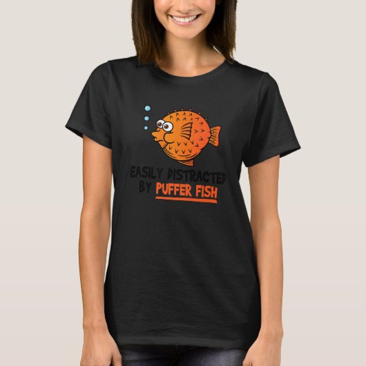 Blauwe vis gemakkelijk verstoord door Puffer Fish T-shirt (Voorkant)