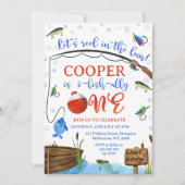 Blauwe Vis Gevist O-vis-ally Een 1e Verjaardag Kaart (Voorkant)