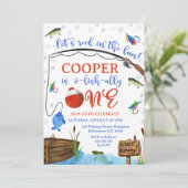 Blauwe Vis Gevist O-vis-ally Een 1e Verjaardag Kaart (Staand voorkant)