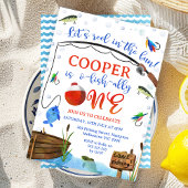 Blauwe Vis Gevist O-vis-ally Een 1e Verjaardag Kaart