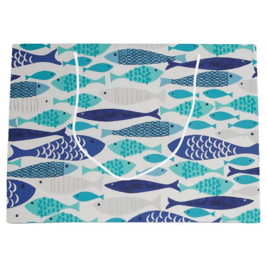 Blauwe vis groot cadeauzakje (Voorkant)