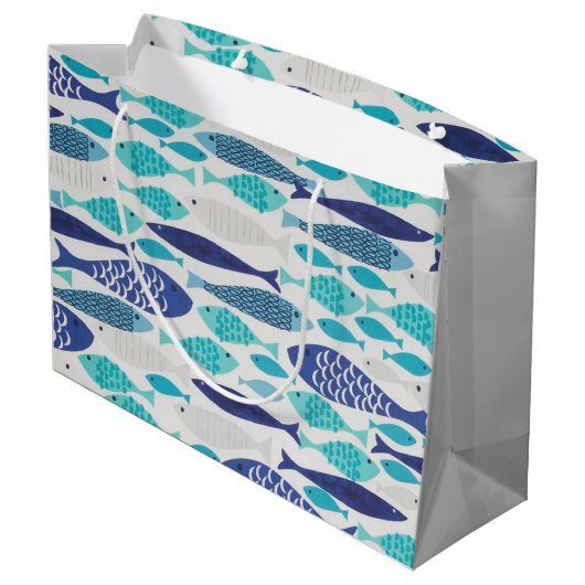 Blauwe vis groot cadeauzakje (Achterkant Gekanteld)