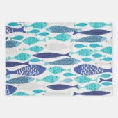 Blauwe vis inpakpapier vel (Voorkant)