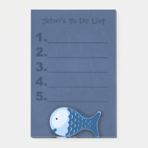 Blauwe Vis Kind Taaklijst Post It Notities
