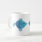 blauwe vis koffiemok (Voorkant links)