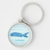 Blauwe vis logo Thunder_Cove Sleutelhanger (Voorkant)