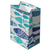 Blauwe vis medium cadeauzakje (Voorkant Gekanteld)