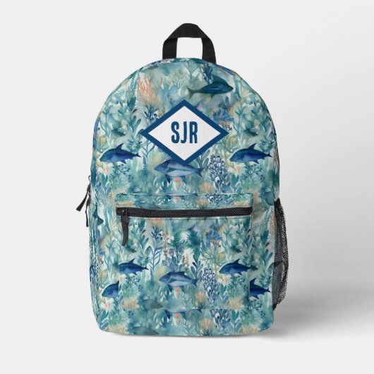 Blauwe Vis Monogram Rugzak (Voorkant)