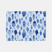Blauwe Vis Nautisch patroon Fleece Deken (Voorkant (Horizontaal))