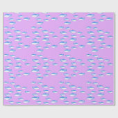 Blauwe vis op lila cadeaupapier (Vlak)