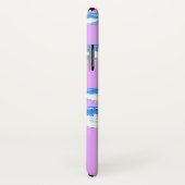 Blauwe vis op lila Case-Mate iPhone case (Achterkant / rechts)