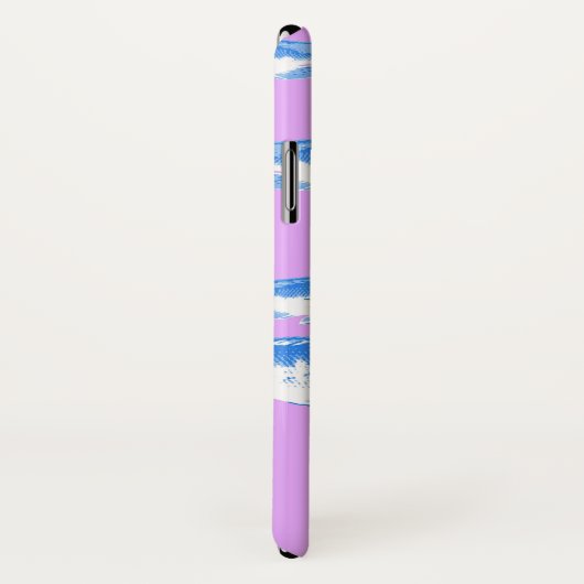 Blauwe vis op lila Case-Mate iPhone case (Achterkant / rechts)