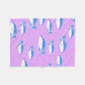 Blauwe vis op lila fleece deken (Voorkant (Horizontaal))