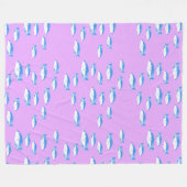 Blauwe vis op lila fleece deken (Voorkant (Horizontaal))
