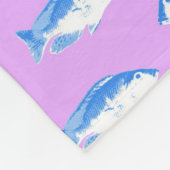 Blauwe vis op lila fleece deken (Hoek)