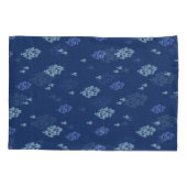 Blauwe vis op marinetextuur Herhaal ontwerp Kussensloop (Achterkant)