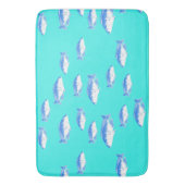 Blauwe vis op turquoise badmat (Voorkant Verticaal)