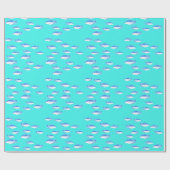 Blauwe vis op turquoise cadeaupapier (Vlak)