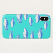 Blauwe vis op turquoise Case-Mate iPhone case (Achterkant (horizontaal))