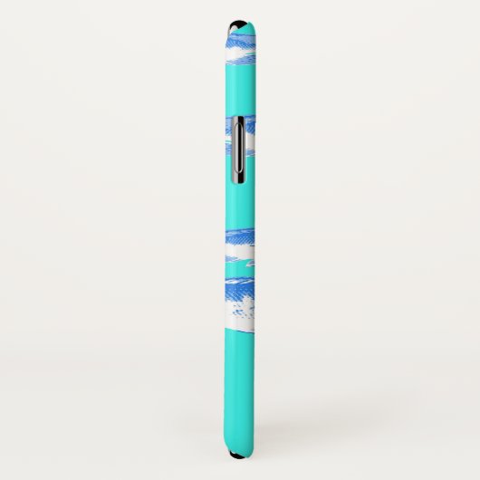 Blauwe vis op turquoise Case-Mate iPhone case (Achterkant / rechts)