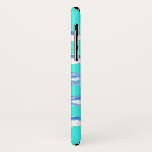 Blauwe vis op turquoise Case-Mate iPhone case (Achterkant/links)