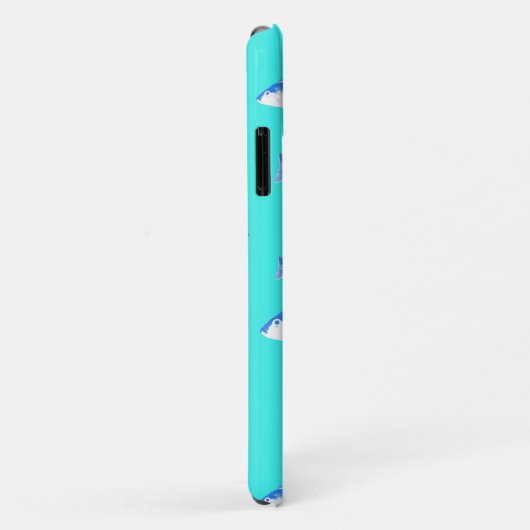 Blauwe vis op turquoise Case-Mate iPhone case (Achterkant/rechts)
