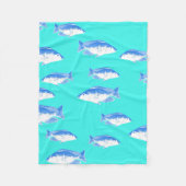 Blauwe vis op turquoise fleece deken (Voorkant)
