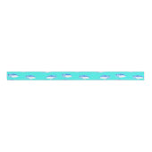 Blauwe vis op turquoise grosgrain lint (Voorkant)