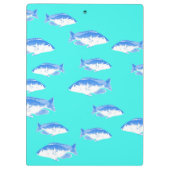 Blauwe vis op turquoise klembord (Achterkant)