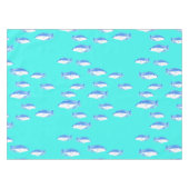 Blauwe vis op turquoise tafelkleed (Voorkant (Horizontaal))