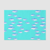 Blauwe vis op turquoise tissuepapier (Voorkant)