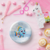 Blauwe vis papieren kom (Feest)