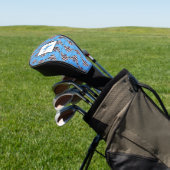 Blauwe vis patroon monogram golfheadcover (Insitu)