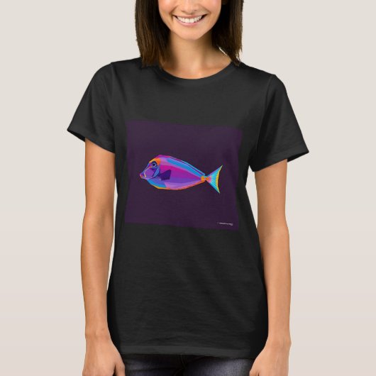 Blauwe Vis Pop Art 002 T-shirt (Voorkant)