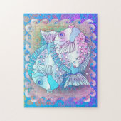 Blauwe vis puzzel legpuzzel (Verticaal)