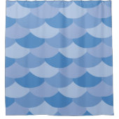 Blauwe Vis Schubbenprint Douchegordijn (Voorkant)