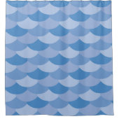 Blauwe Vis Schubbenprint Douchegordijn (Voorkant)