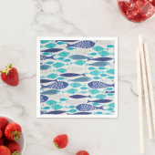 Blauwe vis servetten (Insitu)