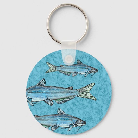 Blauwe vis sleutelhanger (Voorkant)