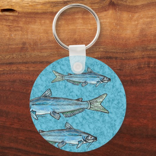 Blauwe vis sleutelhanger (Voorkant)