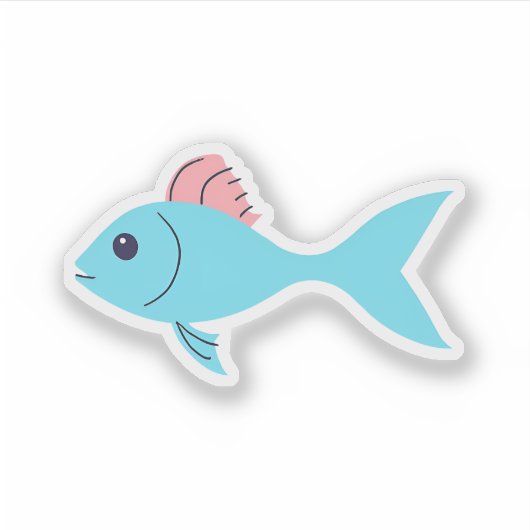 Blauwe vis sticker (Voorkant)