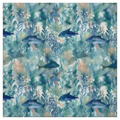 Blauwe vis stof (Swatch)