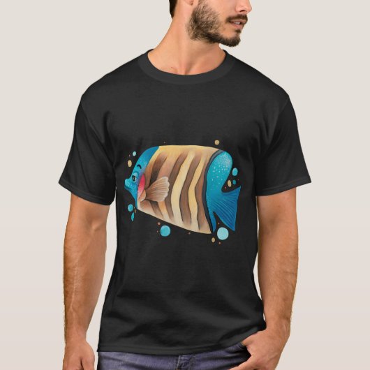 Blauwe vis t-shirt (Voorkant)