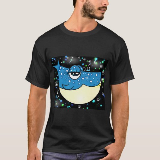 Blauwe vis t-shirt (Voorkant)