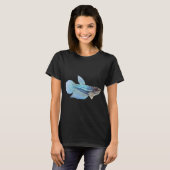 Blauwe vis t-shirt (Voorkant volledig)