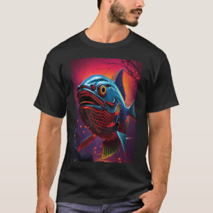 Blauwe vis t-shirt