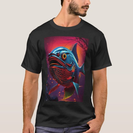Blauwe vis t-shirt (Voorkant)